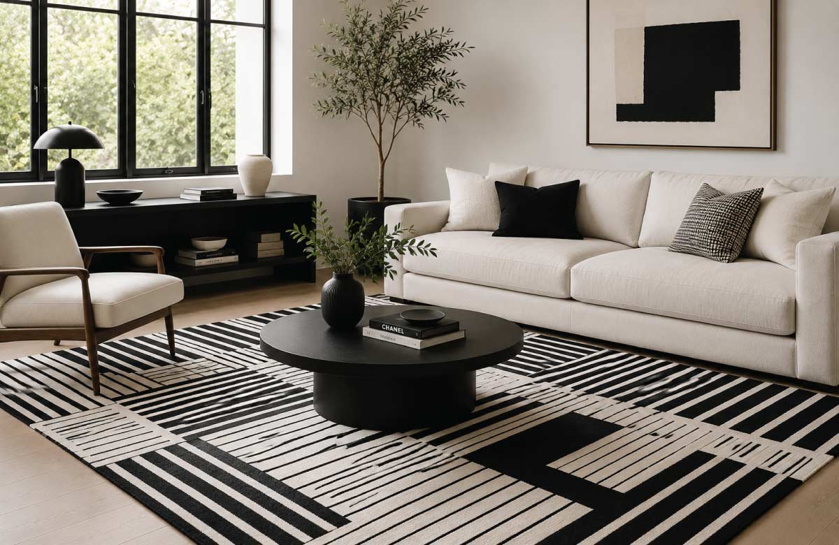 Monochrome Black and White Rugs