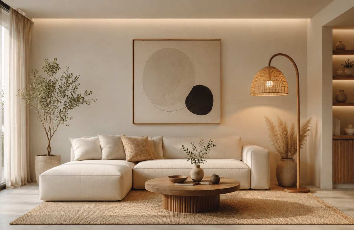 Natural Material Floor Lamps for Warmth