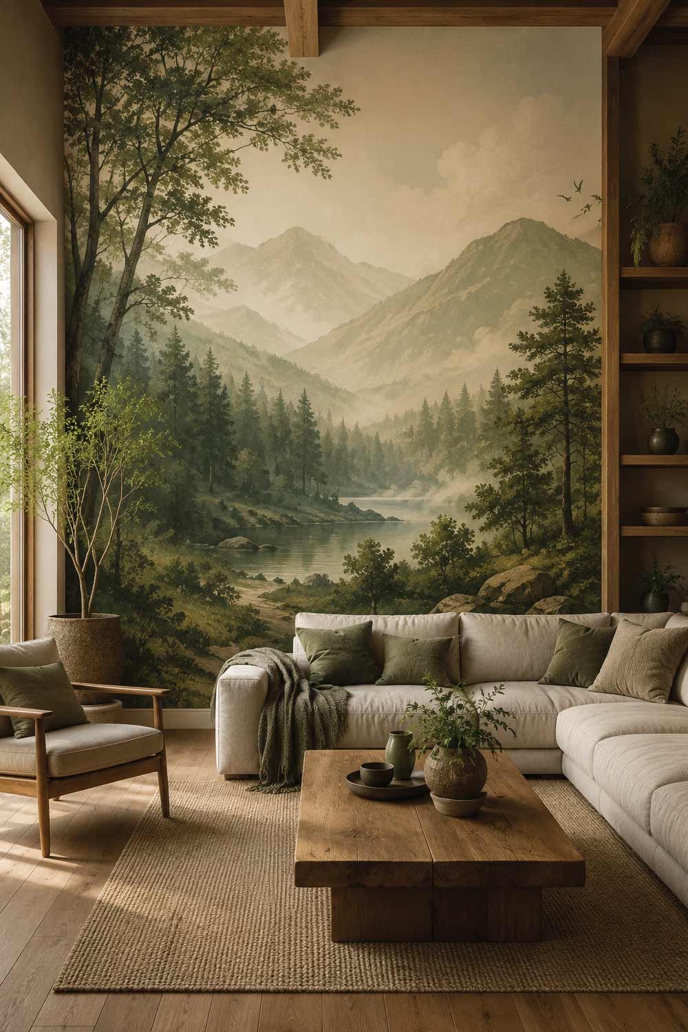 Nature Mural Accent Wall for Organic Vibe