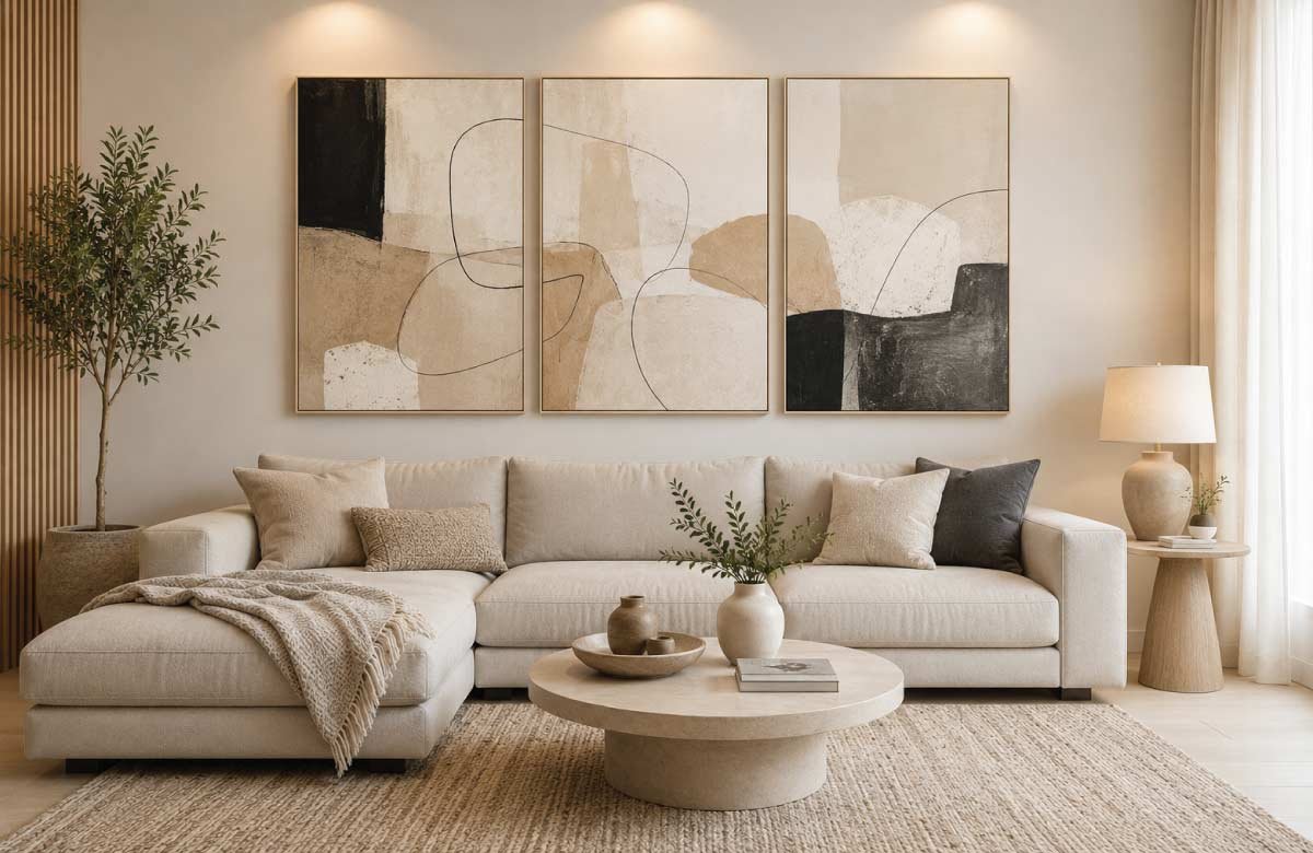 Neutral Abstract Art for Subtle Elegance