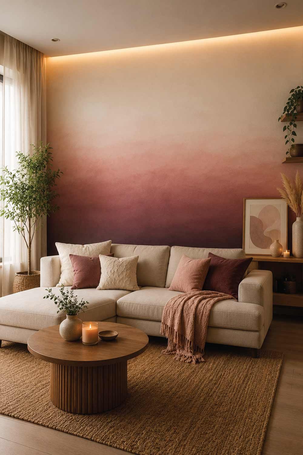 Ombre Accent Wall for Smooth Artistic Flow
