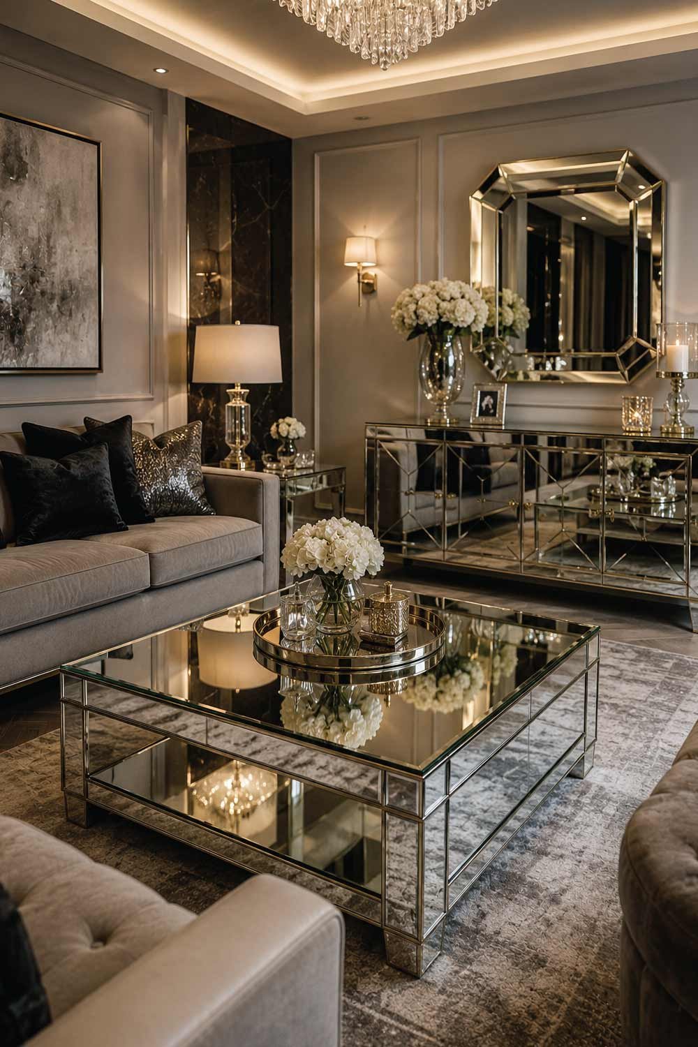 Luxury Mirror-Finish Furniture Pieces
