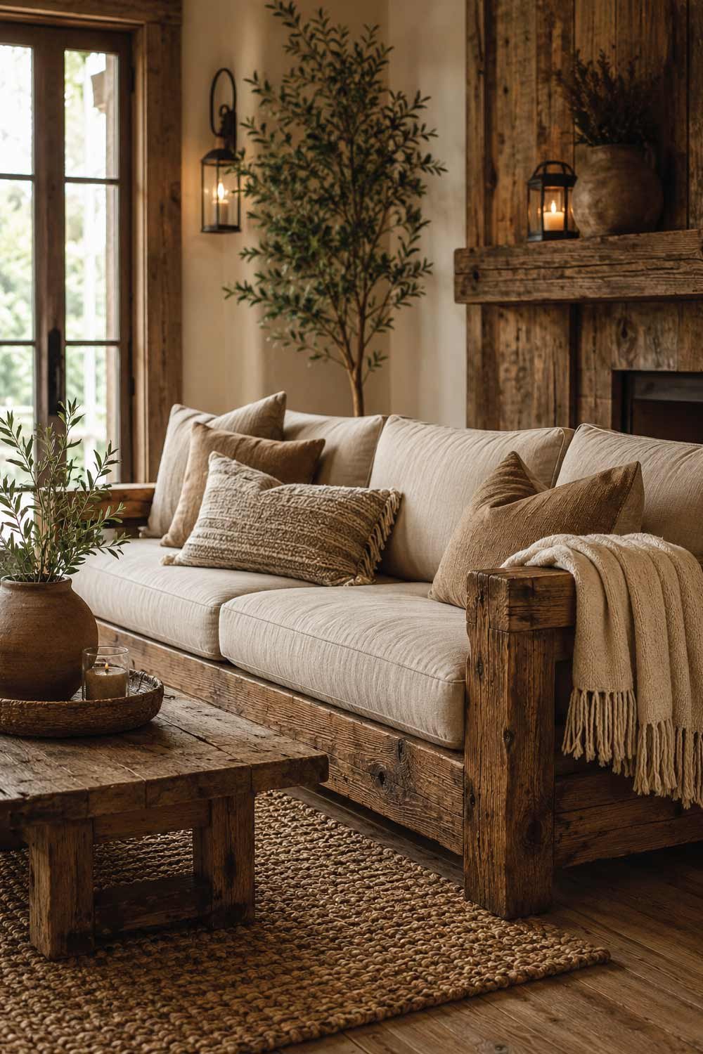 Reclaimed Wood Sofa Frames for a Natural Rustic Look