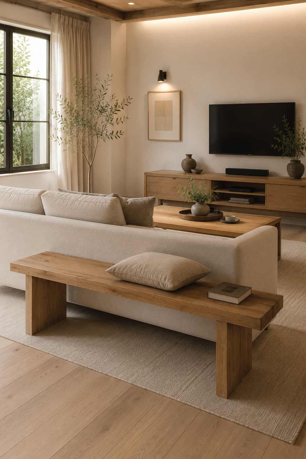Simple Wooden Bench Seating for Minimalist Style
