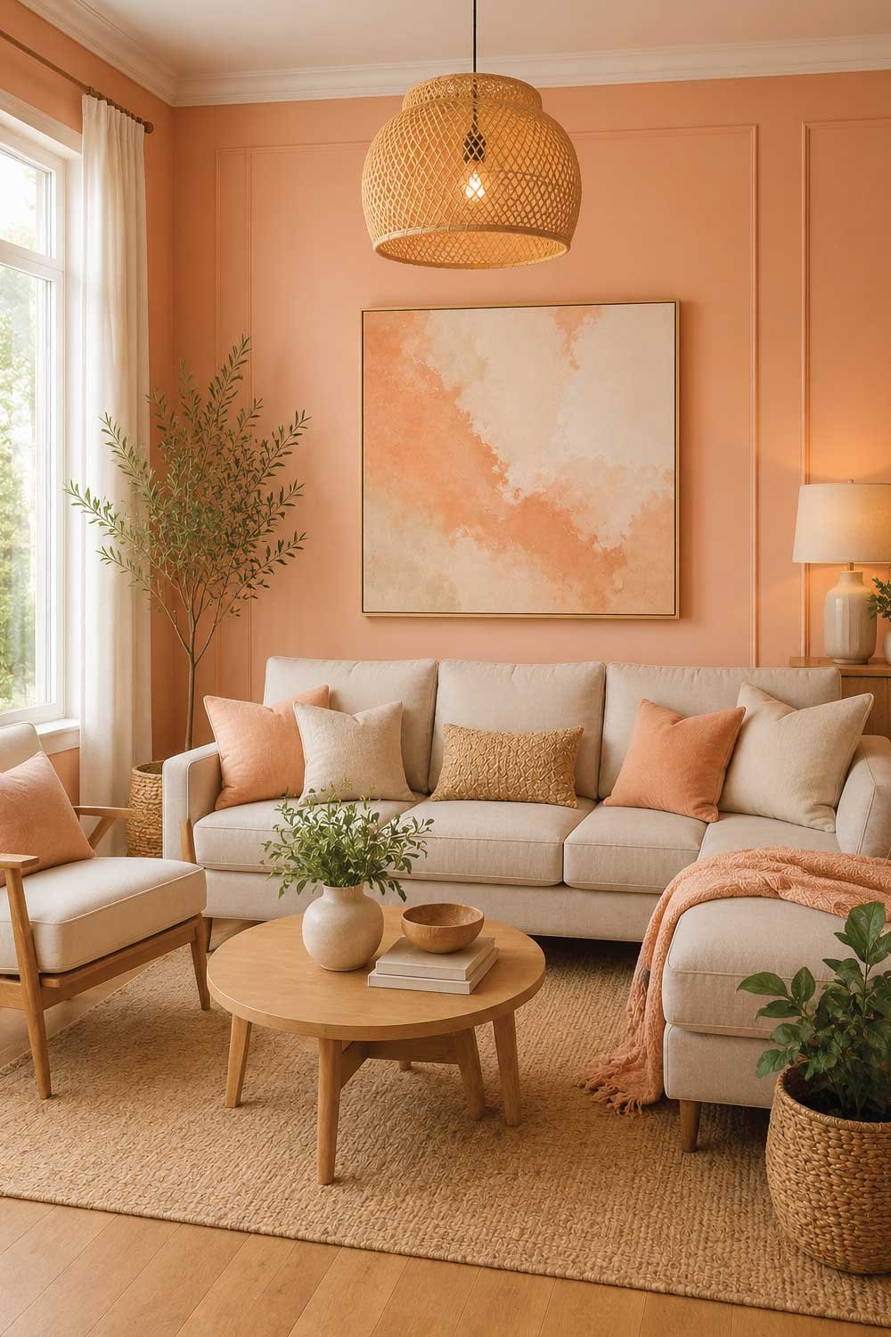 Soft Peach for Warm and Friendly Mood