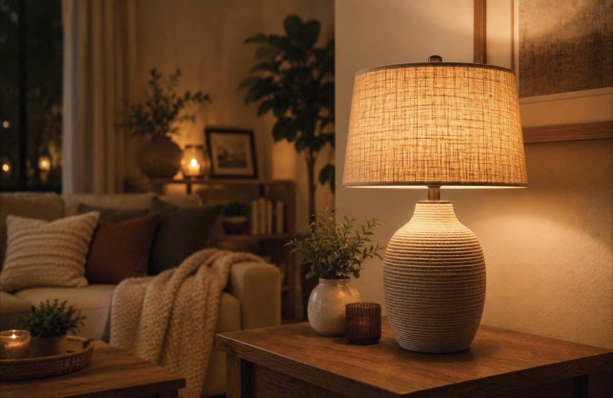 Table Lamps with Textured Shades