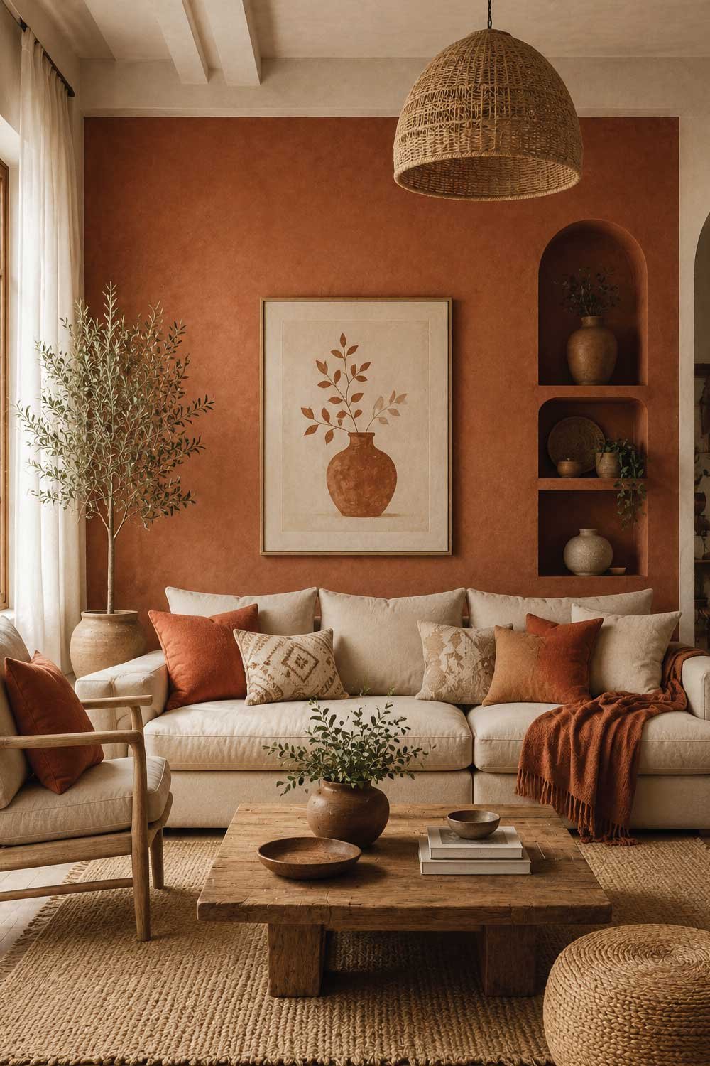 Terracotta, Beige & White Warm Scheme