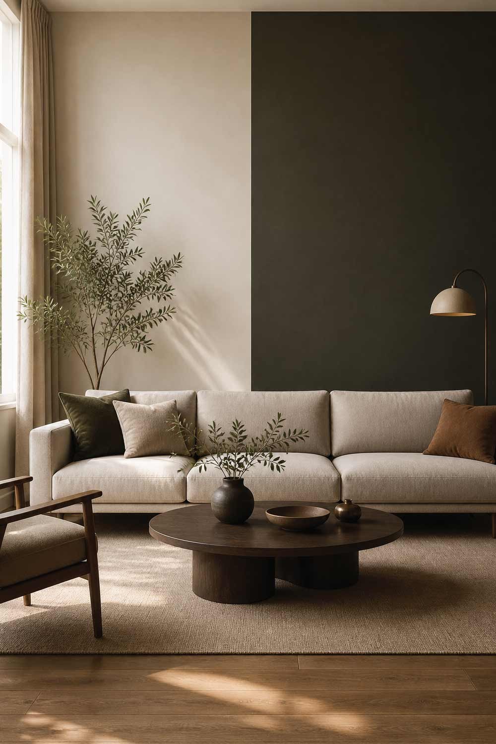 Two-Tone Vertical Split Wall for Modern Style