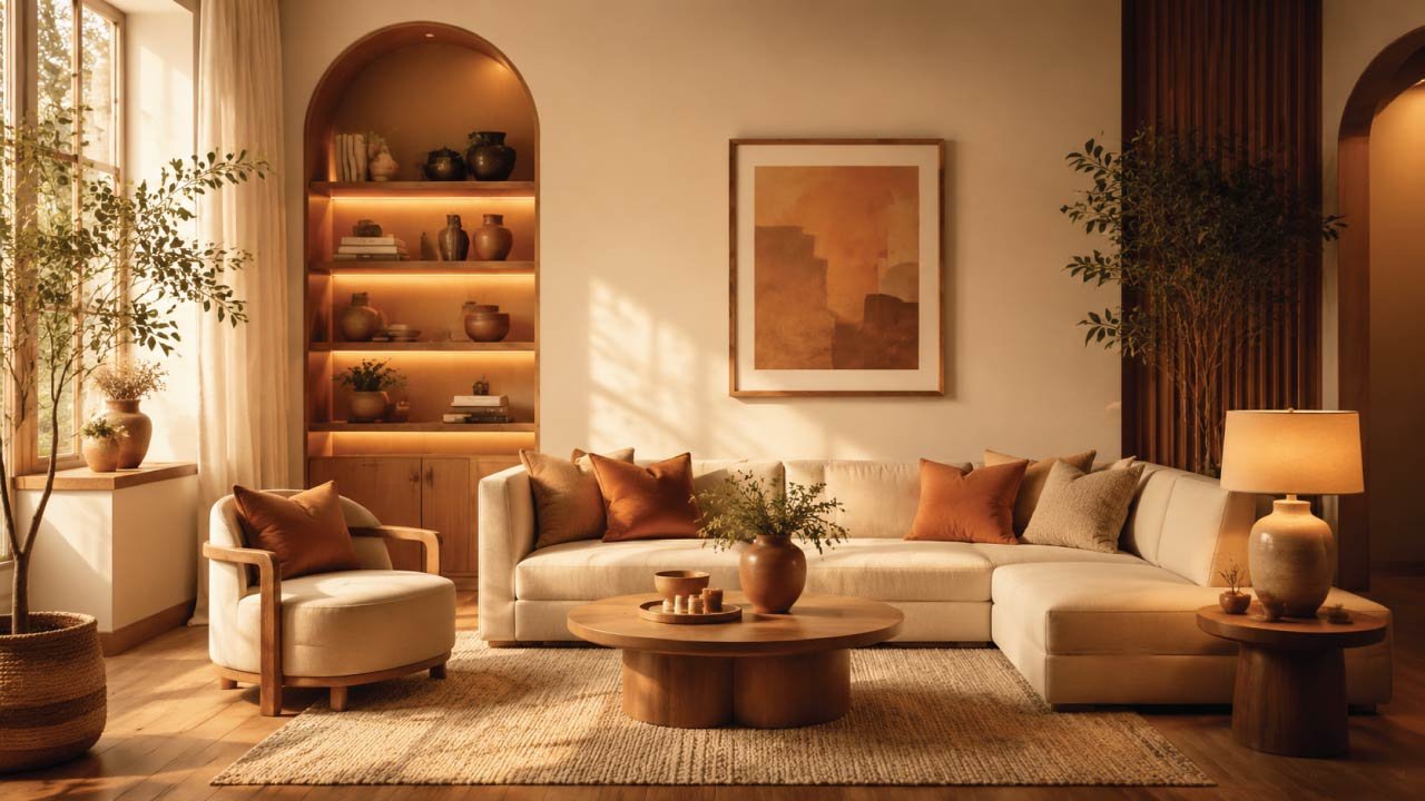 Warm Tone Aesthetic Living Room Ideas