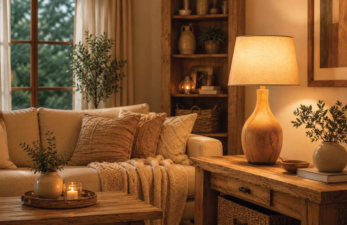 Warm Wooden Lamps for Natural Comfort