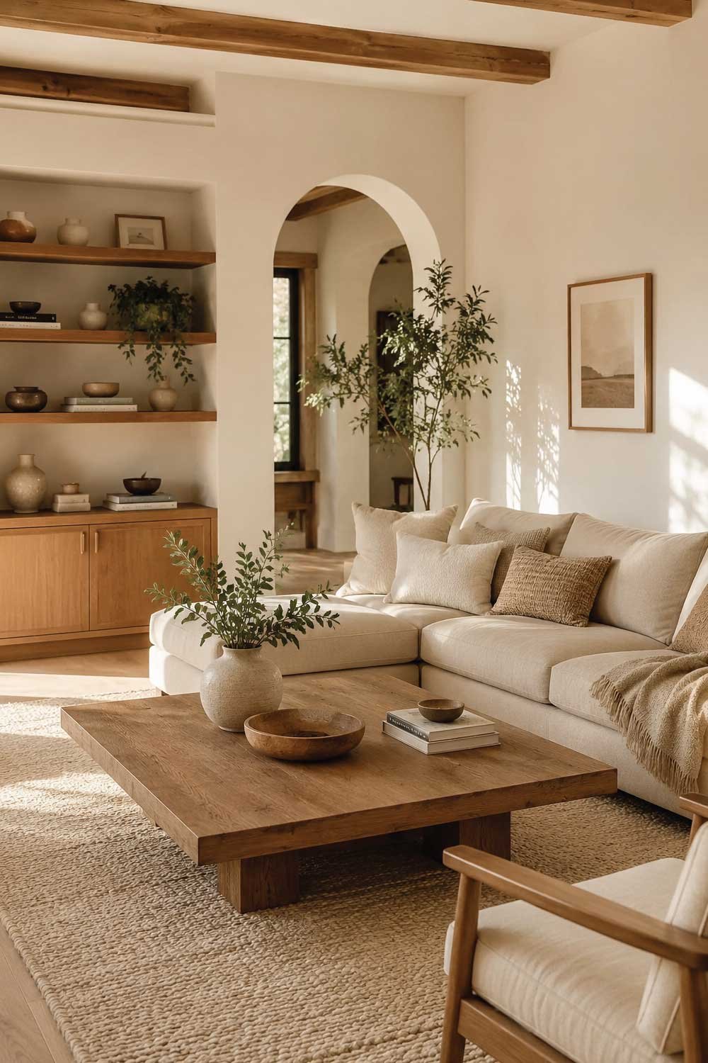 White, Beige & Warm Wood Scheme
