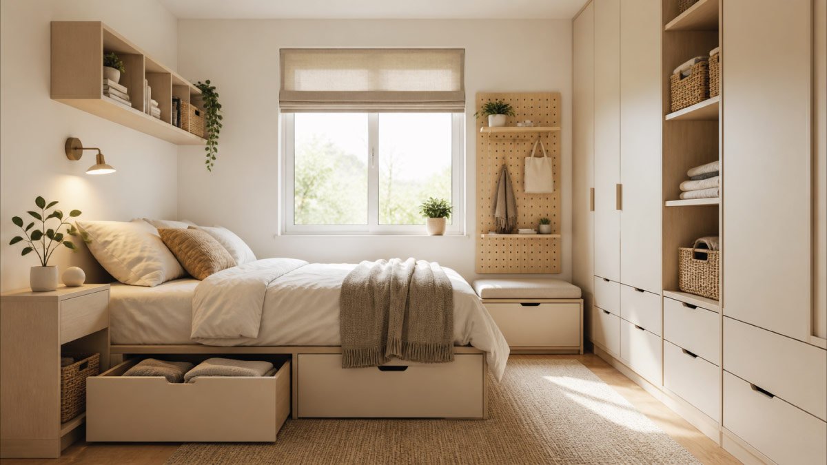 how to add storage to small bedroom