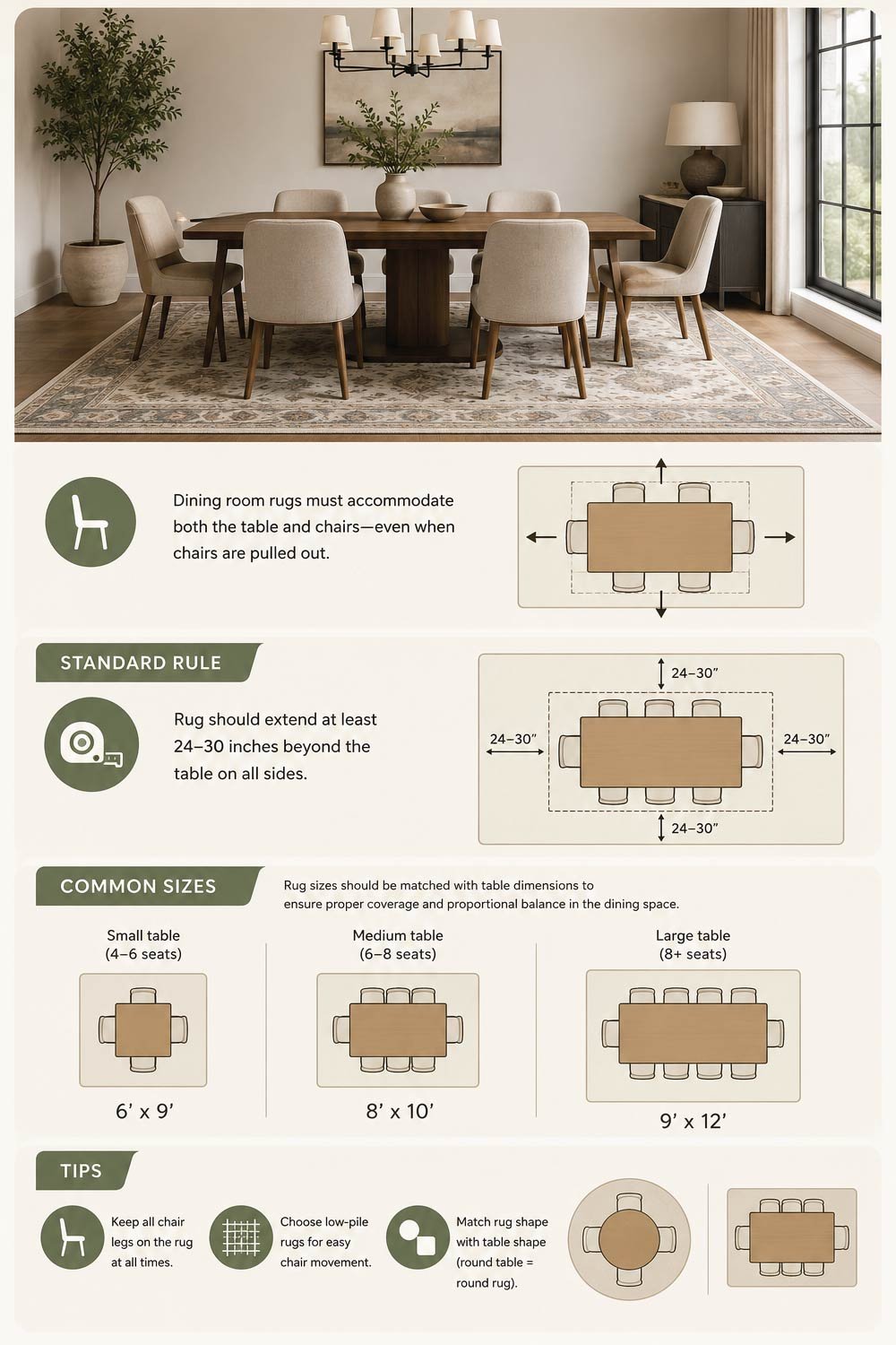 Dining Room Rug Size Guide