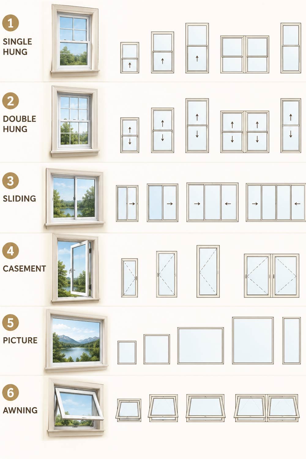 Types of Windows and Their Size Patterns