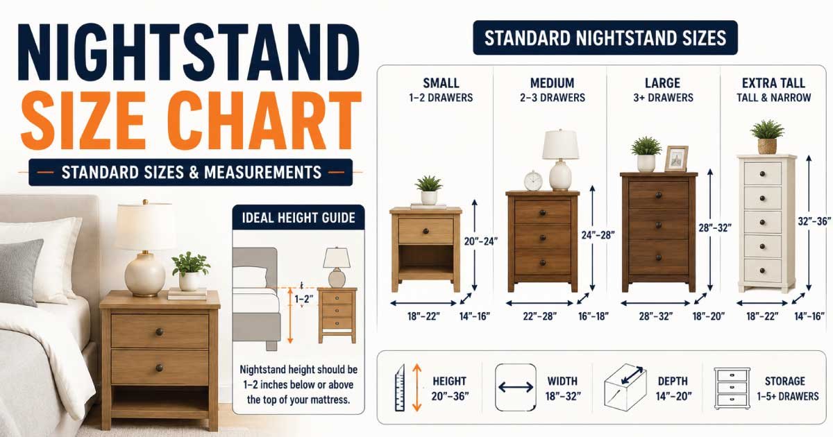 Nightstand Size Chart