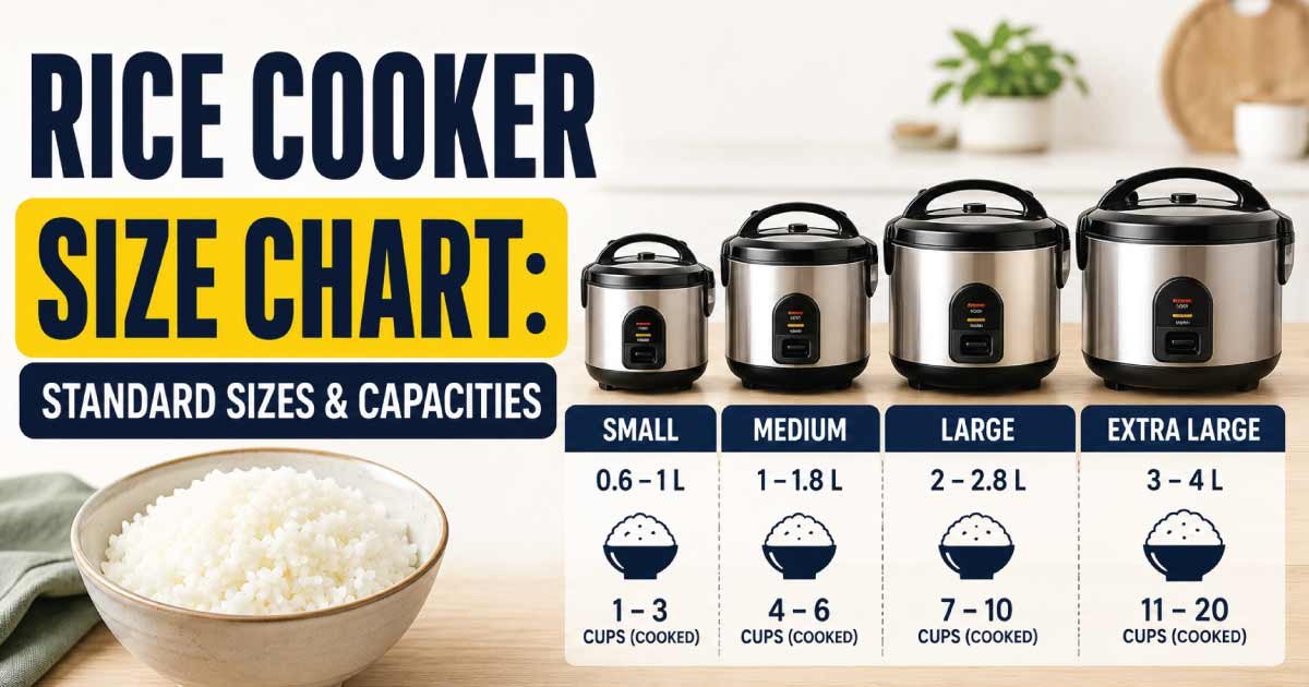 Rice Cooker Size Chart