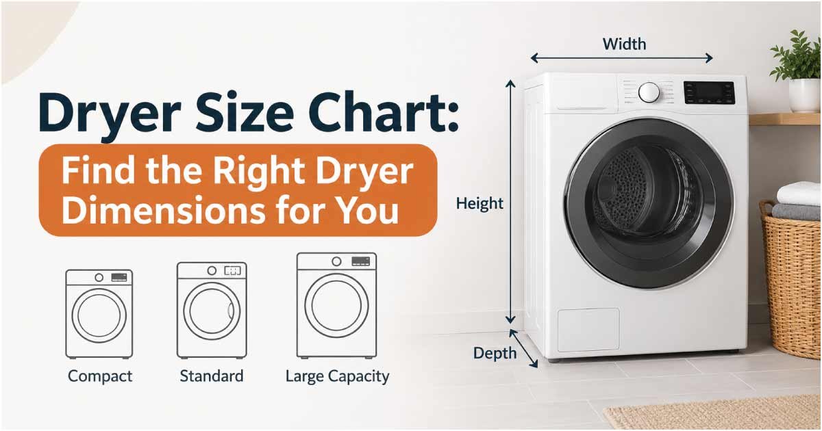 Dryer Size chart